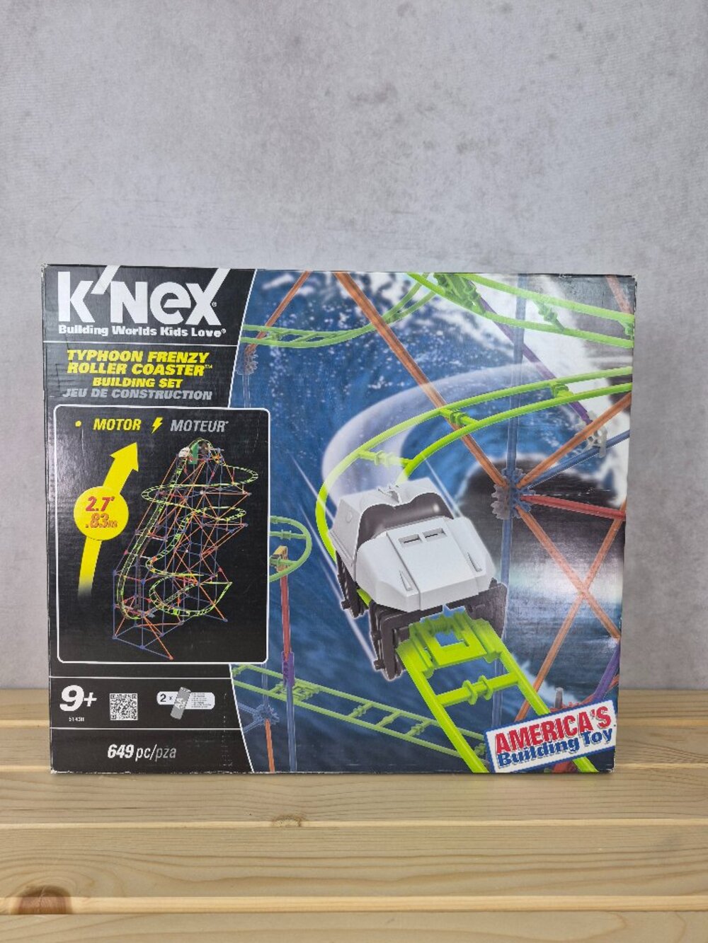 K'NEX Typhoon Frenzy Roller Coaster Building Set 51438, Used + Extra motor & Car
